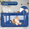 Poudee 42X42 inches Puppy Playpen, Dog Playpen, Mesh Safety Dog Pen GWL-002 Blue