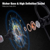 BOEAN HEADPHONES FOR SPORT, HD BASS+ SOUND WIRELESS - BLACK