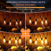 KONDRAS 100FT LED OUTDOOR STRING LIGHTS WATERPROOF 52 DIMMABLE ST38 - BLACK
