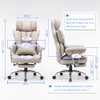 EFOMAO DESK OFFICE CHAIR 400LBS BIG TALL OFFICE CHAIR PU LEATHER - GRAY