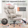 EFOMAO DESK OFFICE CHAIR 400LBS BIG TALL OFFICE CHAIR PU LEATHER - GRAY