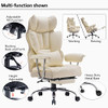 EFOMAO DESK OFFICE CHAIR 400LBS, BIG AND TALL OFFICE CHAIR, PU LEATHER - BEIGE