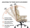 EFOMAO DESK OFFICE CHAIR 400LBS, BIG AND TALL OFFICE CHAIR, PU LEATHER - BEIGE