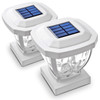 Home Zone Security Solar Post Cap Lights Decorative Glass LED (2-Pack) WHITE New