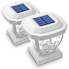 Home Zone Security Solar Post Cap Lights Decorative Glass LED (2-Pack) WHITE New