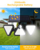 ZOOKKI SOLAR LIGHTS OUTDOOR WATERPROOF, 180 LED 3 HEADS 2 PACK - BLACK ZOOKKI SOLAR LIGHTS OUTDOOR WATERPROOF, 180 LED 3 HEADS 2 PACK - BLACK