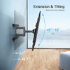 PERLESMITH FULL MOTION TV WALL MOUNT 37-80" TV, 132LBS, PSLFK5 - BLACK