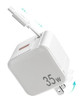 GLILAVOX RETRACTABLE WALL CHARGER 35W PD FAST USB C CABLE - WHITE