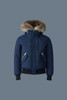 MACKAGE MEN'S DIXON FUR-TRIMMED DOWN BOMBER JACKET NAVY SIZE 38 SIZE M New