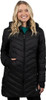 SPYDER GIRLS' BOUNDLESS LONG PUFFER COAT, BLACK, MEDIUM New
