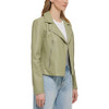 LW1RU538 LEVI'S WOMEN'S VEGAN LEATHER 538 MOTO JACKET WOMEN XL GREEN/CHARCOAL New