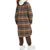 LEVI'S WOMEN LONG PLAID FLANNEL SHIRT JACKET BROWN PLAID SIZE S New