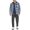 LEVI'S MEN'S PLAID SHERPA LINED HOODED SHIRT JACKET - SIZE: MEN XXL - NAVY/BLUE New