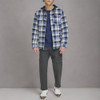LEVI'S MEN'S PLAID SHERPA LINED HOODED SHIRT JACKET - SIZE: MEN XXL - NAVY/BLUE New