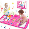 1 2 3 Year Old Girl Birthday Gift Toys, 2 in 1 Musical Toys FLYART-2-1TOY PINK