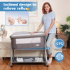 LI'L PENGYU 3 IN 1 FOLDABLE BABY BASSINET BEDSIDE SLEEPER - UPGRADE GRAY
