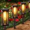 SOLAR PATHWAY LIGHTS OUTDOOR, 6 PACK SOLAR LIGHTS OUTDOOR WATERPROOF WARM WHITE