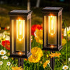 SOLAR PATHWAY LIGHTS OUTDOOR, 6 PACK SOLAR LIGHTS OUTDOOR WATERPROOF WARM WHITE