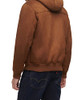 LEVI'S MEN'S BUFFED COW LEATHER HOODY BOMBER BROWN FAUX SHEARLING-BROWN-L New