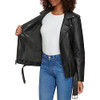 LEVI'S LONG LINED ELEVATED BELTED MOTO SIZE WOMEN S BLACK LW3RU545 New