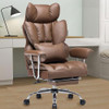 EFOMAO DESK OFFICE CHAIR 400LBS BIG AND TALL OFFICE CHAIR PU LEATHER - BROWN