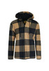 J.COME GALAXY MEN'S POLAR FLEECE PLAID HOODIE - SIZE: MEN XL - OCHRE New
