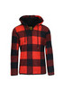 J.COME BLUE ROCK GALAXY MEN'S POLAR FLEECE PLAID HOODIE - SIZE: MEN L - RED
