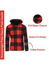 J.COME BLUE ROCK GALAXY MEN'S POLAR FLEECE PLAID HOODIE - SIZE: MEN L - RED