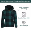 J.COME GALAXY MEN'S POLAR FLEECE PLAID HOODIE - SIZE: MEN L - GRASS GREEN