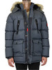 GALAXY BY HARVIC MEN'S HEAVYWEIGHT PARKA JACKET COAT DETACHABLE HOOD CHARCOAL L New