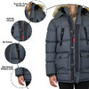 GALAXY BY HARVIC MEN'S HEAVYWEIGHT PARKA JACKET COAT DETACHABLE HOOD CHARCOAL L New