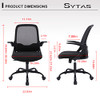 SYTAS OFFICE CHAIR DESK CHAIR SWIVEL MESH COMPUTER CHAIR FLIP-UP ARMS - BLACK