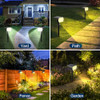 UGECL SOLAR SPOT LIGHTS OUTDOOR, 4 PACK/74 LED/3 COLORS 2-IN-1, BLACK