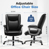 MCQ HOME OFFICE ERGONOMIC MANAGERIAL EXECUTIVE PU LEATHER DESK - BLACK