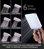 GRICH VENUS HIGH PRESSURE SHOWER HEAD, HANDHELD, 6 SPRAY MODES/SETTINGS - SILVER