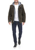 MEN'S LEVI'S® WASHED COTTON SHERPA-LINED JACKET SIZE: MEN M - DARK BROWN New