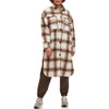 Levi's Women's Long Plaid Flannel Shirt Jacket Cream Plaid M New