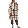Levi's Women's Long Plaid Flannel Shirt Jacket Cream Plaid M New