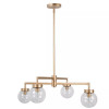 LNC CEILING LIGHTING GLASS GLOBE METAL CHANDELIER 4 LED LIGHT - BRONZE - A03894