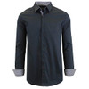 HQ Galaxy By Harvic Mens Long Sleeve Solid Slim Fit Dress Black L New