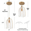 Optimant Lighting Antique Gold Pendant Light, Modern Seeded Glass H01397-0029