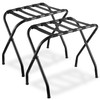 Bartnelli 2-Pack Folding Luggage Rack Collapsible Metal Suitcase Stand-BK/STEEL