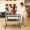 Li’l Pengyu Baby Bassinet Bedside Sleeper - Adjustable Crib All Mesh - Gray