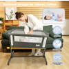 Li’l Pengyu Baby Bassinet Bedside Sleeper - Adjustable Crib All Mesh - Gray