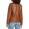 LEVI'S WOMENS OVERSIZED FAUX LEATHER BELTED MOTORCYCLE JACKET - SIZE M - BROWN New