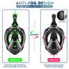 Zipoute Snorkel Full Face View Snorkeling Mask - Size L/XL - Black