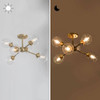 Gold Flush Mount Ceiling Light, Modern Sputnik Glass Hallway Light Fixtures