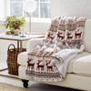 EDDIE BAUER SMART HEATED ELECTRIC THROW BLANKET WI-FI ENABLED FAIR ISLE SILVER