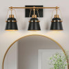 GEPOW Bathroom Light Fixtures Modern Farmhouse 3 Light Copper Gold - Black/Gold