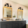 GEPOW Bathroom Light Fixtures Modern Farmhouse 3 Light Copper Gold - Black/Gold